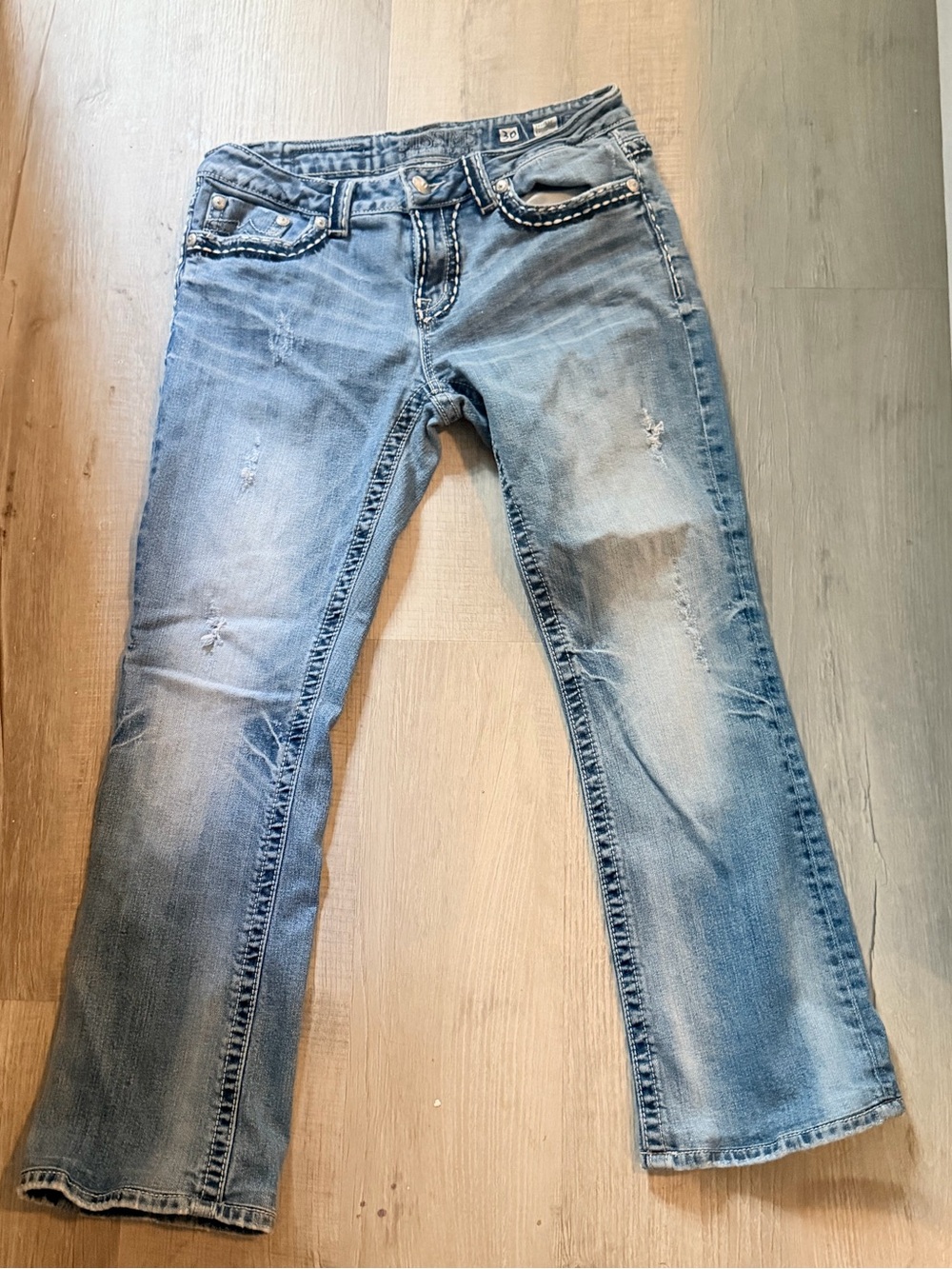Miss Me Light Blue Distressed Flare Jeans
